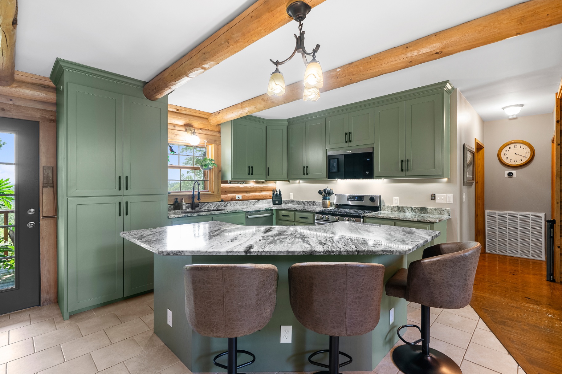 Kitchen view toward dining space
